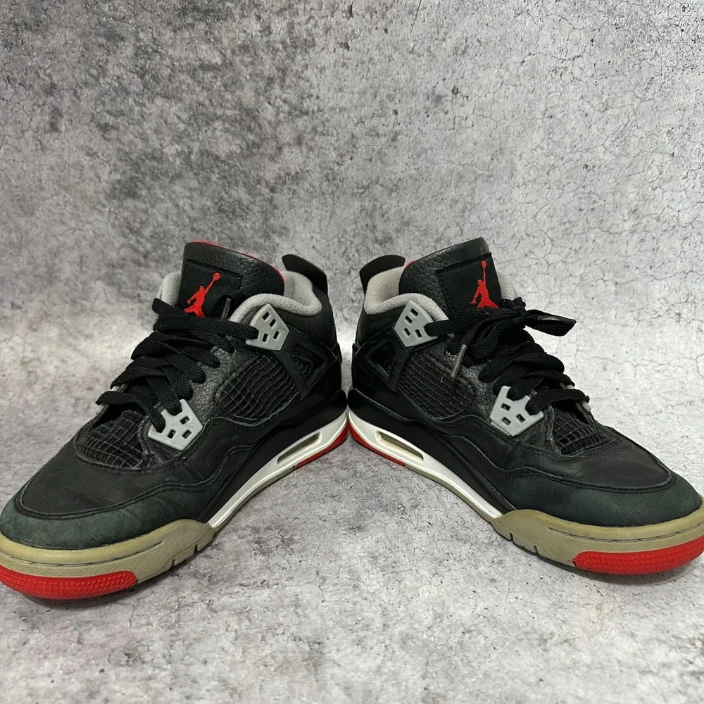 Jordan Air Jordan 4 Retro Kids 4Y Black Bred Reimagined FQ8213-006 Sneakers
